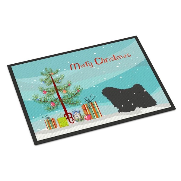 Carolines Treasures Puli Merry Christmas Tree Indoor or Outdoor Mat 18x27 BB2981MAT - main